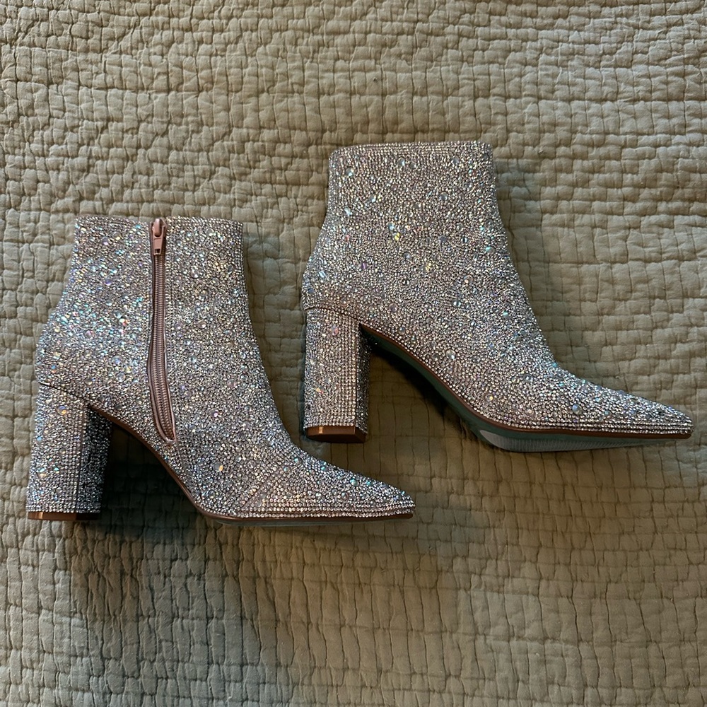 BETSEY JOHNSON RHINESTONE BOOTIES